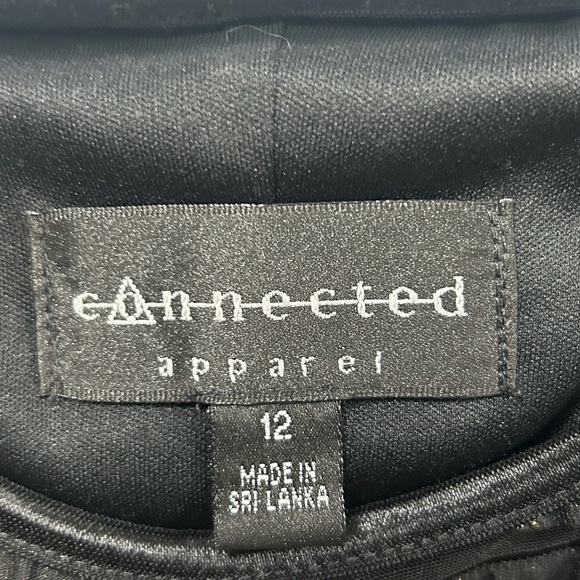 Connected apparel, Size 12 black and gold frills dress with built in slip. - Picture 10 of 11